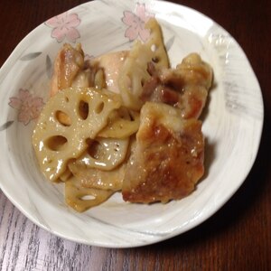 鶏肉と蓮根の甘辛炒め